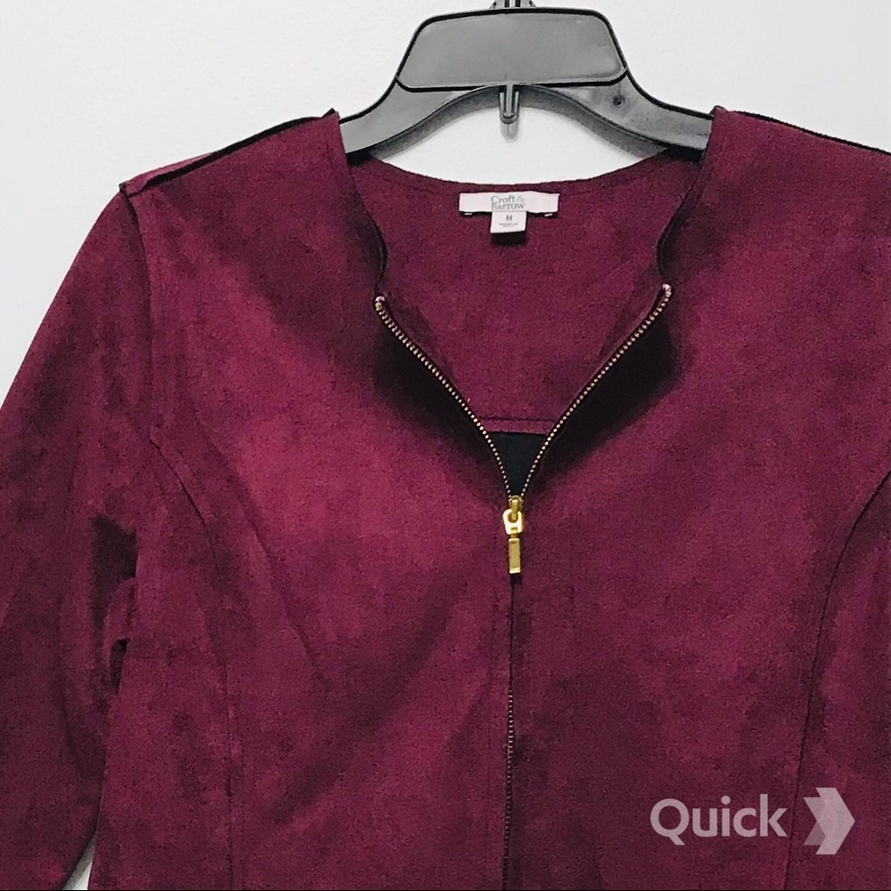 M - New Croft & Barrow Microsuede Zip Jacket